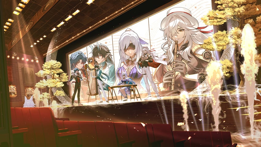 dan heng, blade, jingliu, jing yuan, dan feng, and 1 more (honkai and 1 more) drawn by kamino_eru