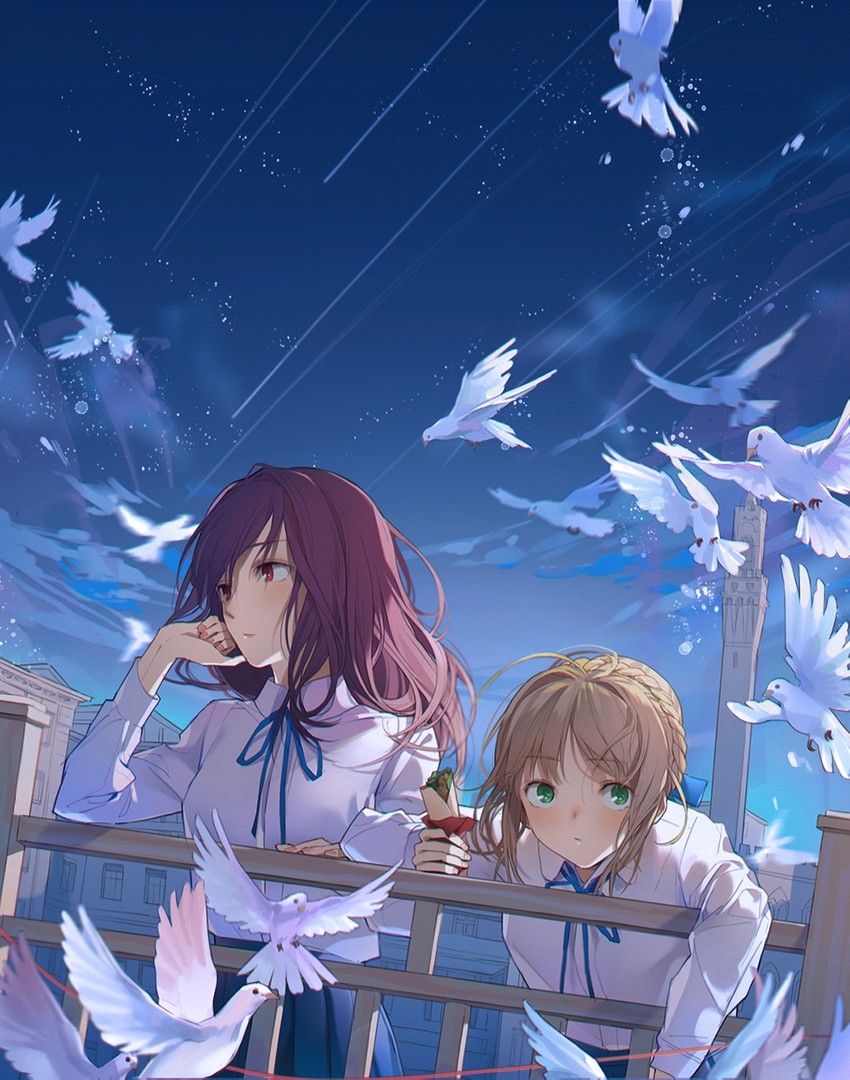 artoria pendragon, saber, and scathach (fate and 2 more) drawn by neee-t