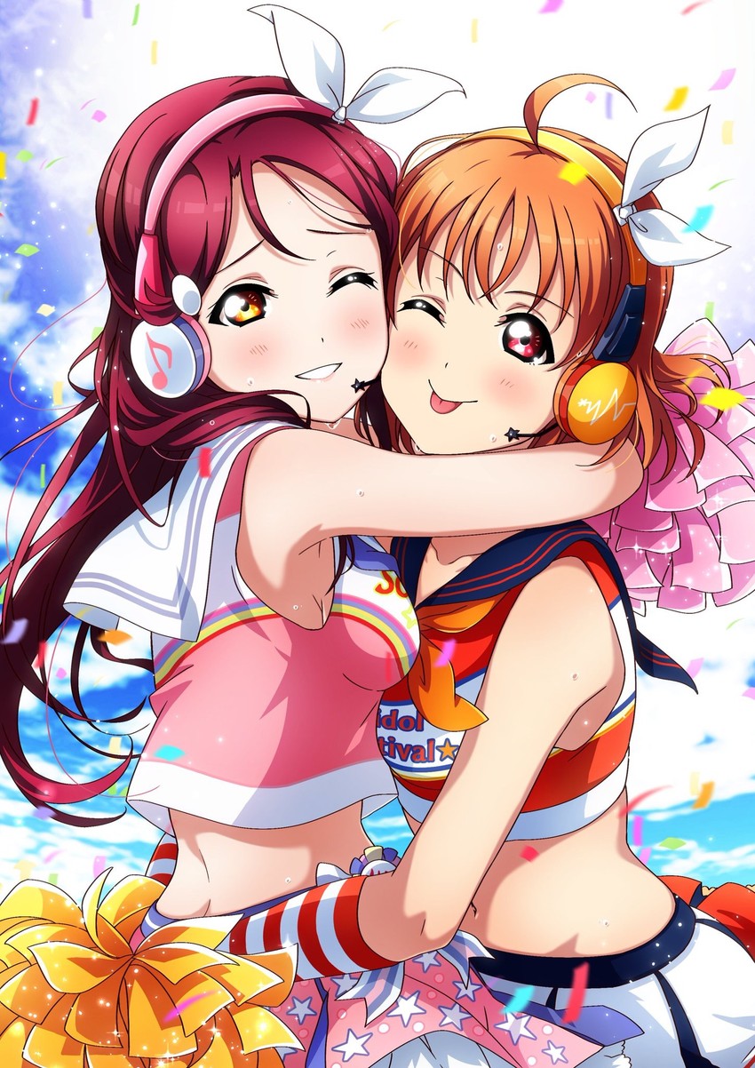 sakurauchi riko and takami chika (love live! and 2 more) drawn by kougi_hiroshi