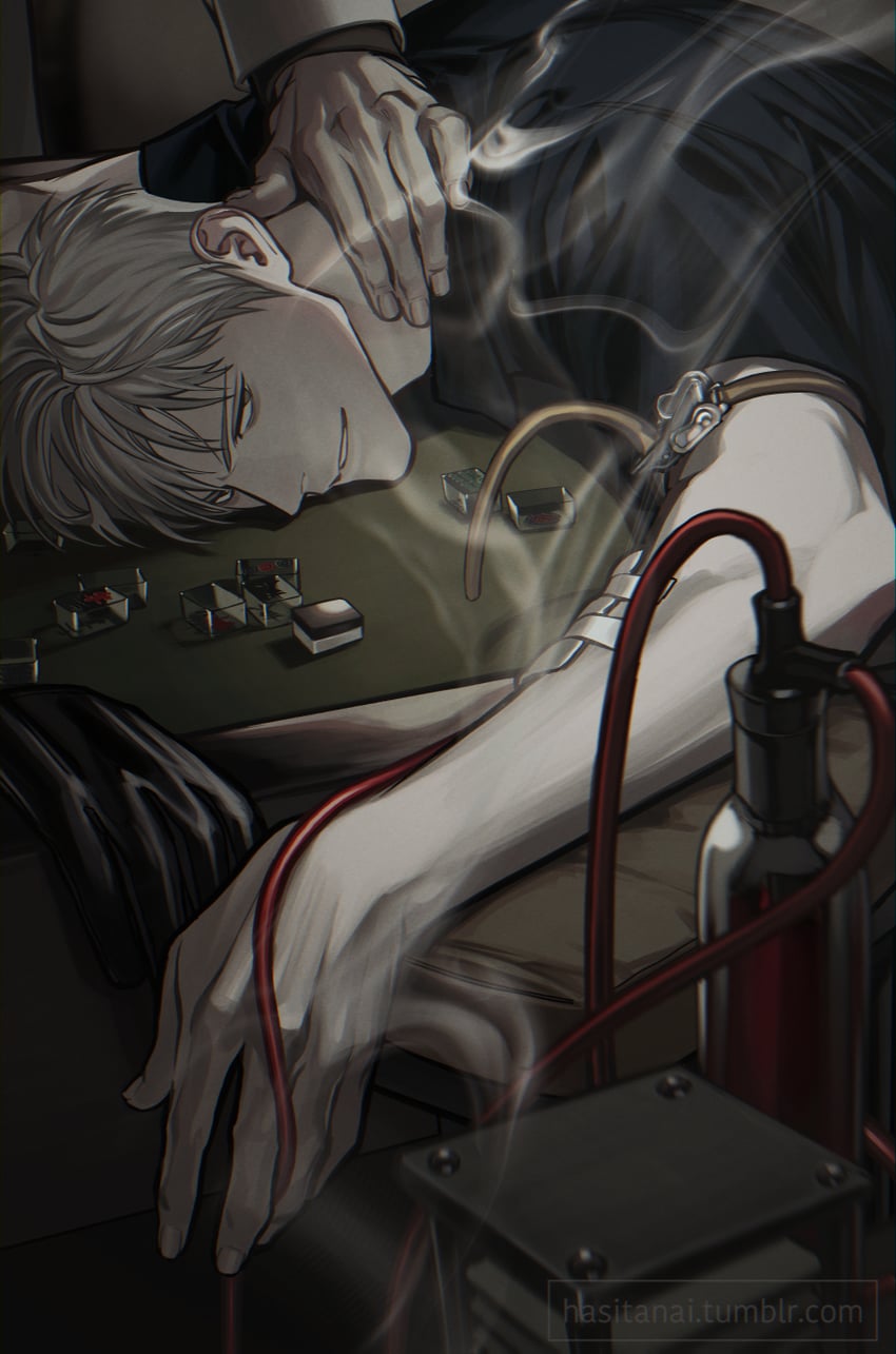 akagi shigeru (fukumoto mahjong and 1 more) drawn by komiya_kuniharu