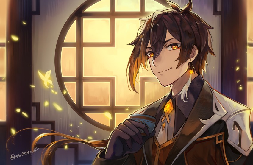 zhongli (genshin impact) drawn by natsutomoki