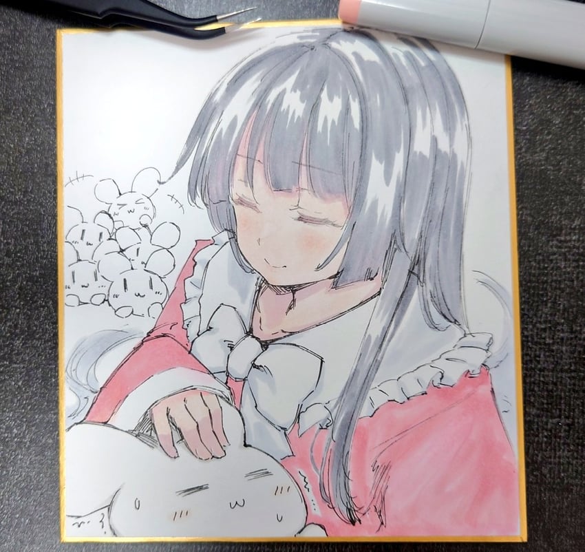 houraisan kaguya and inaba mob (touhou) drawn by usaka_ray