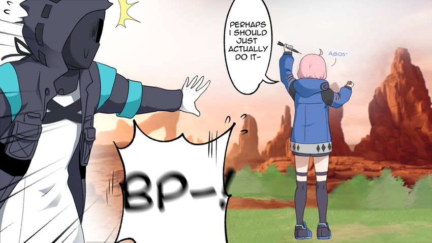 doctor and blue poison (arknights) drawn by alph_(sancheck)