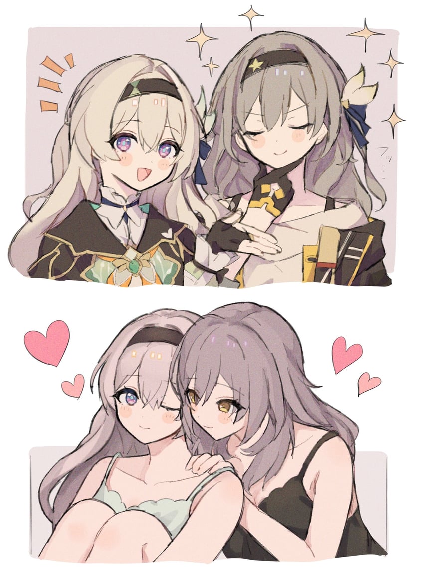 trailblazer, firefly, and stelle (honkai and 1 more) drawn by anaketsu