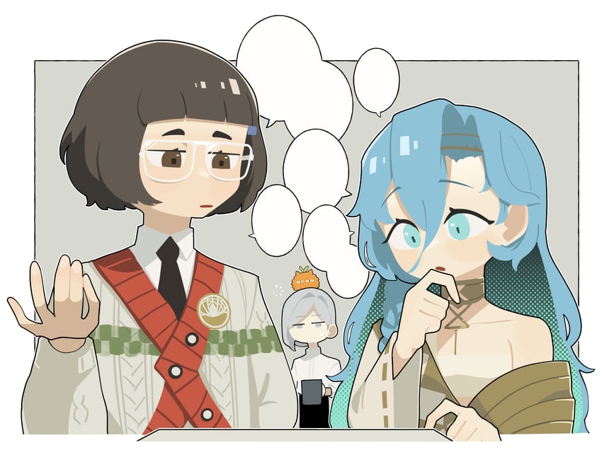 vertin, 37, carbuncle, and john titor (reverse:1999) drawn by daku_k