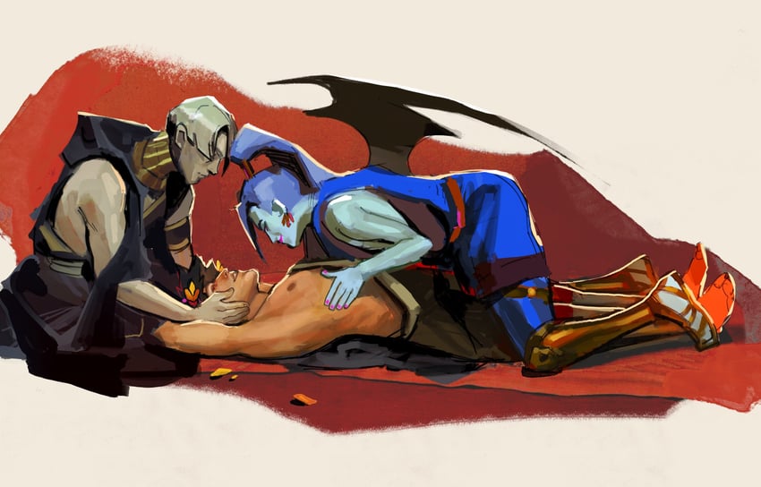zagreus, thanatos, and megaera (hades and 1 more) drawn by wolfythewitch