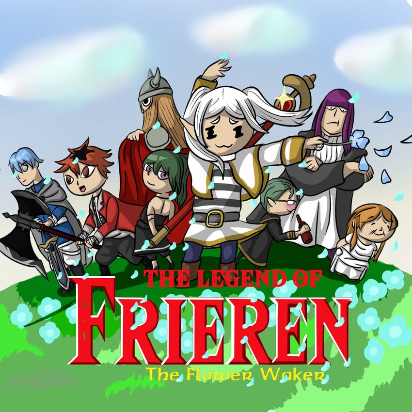frieren, fern, ubel, stark, himmel, and 3 more (the legend of zelda and 2 more) drawn by rogueelie
