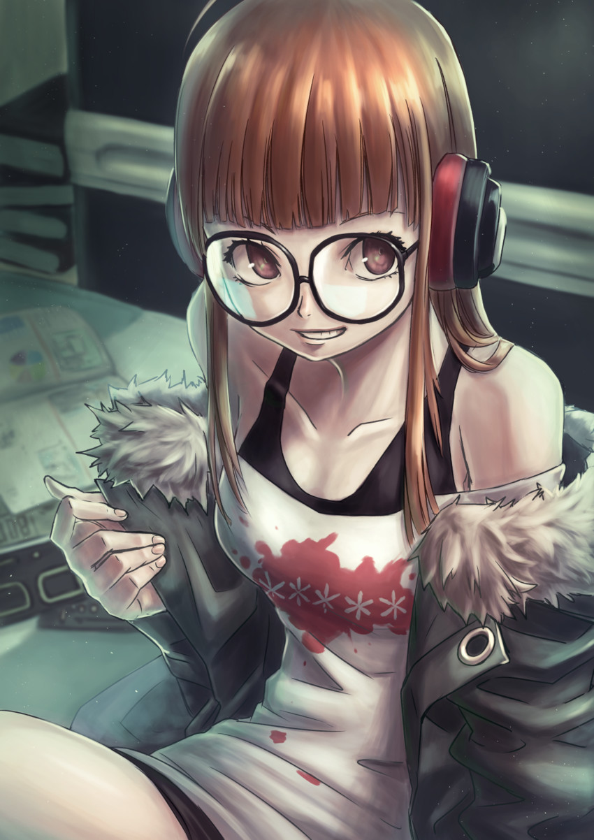 sakura futaba (persona and 1 more) drawn by kuroi_susumu