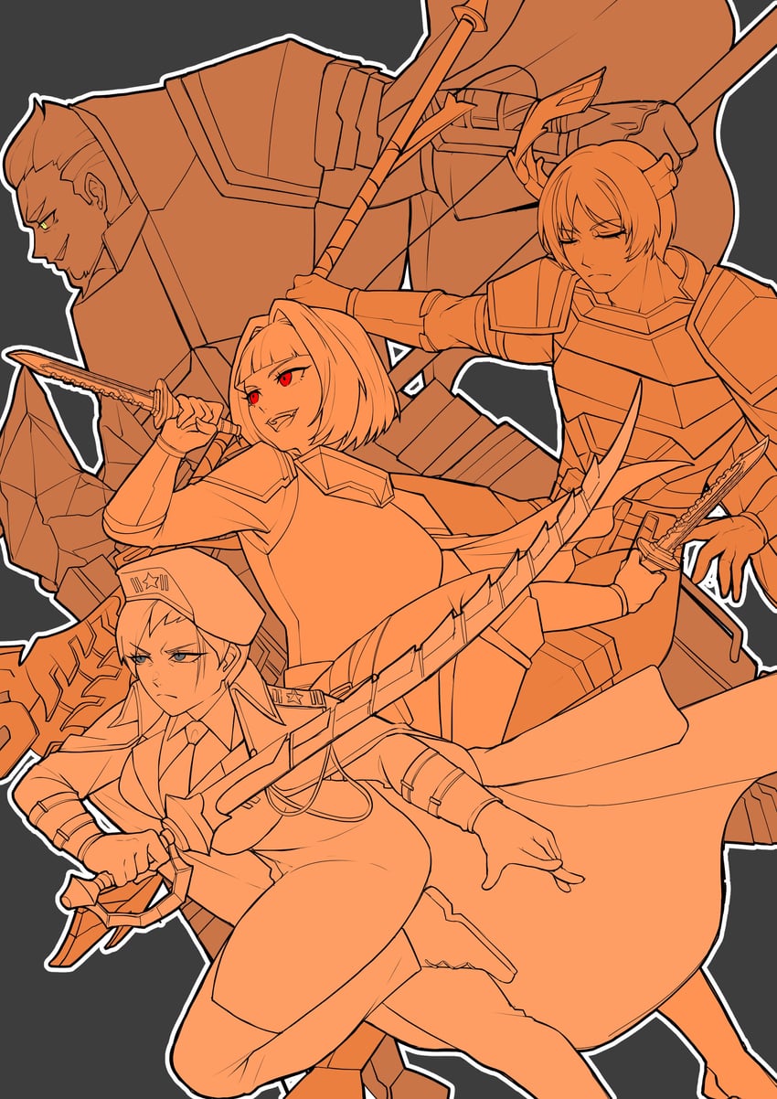 myo, nikolai, rudolph, and maxim (project moon and 1 more) drawn by asdf_(rokiru08)