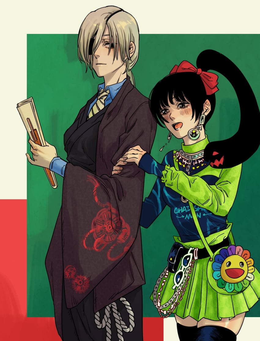 quanxi and pingtsi (chainsaw man and 1 more) drawn by moroboshi_minami