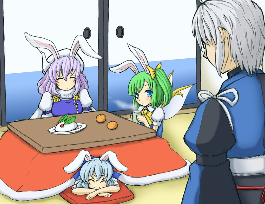 cirno, daiyousei, morichika rinnosuke, and letty whiterock (touhou) drawn by shinadume