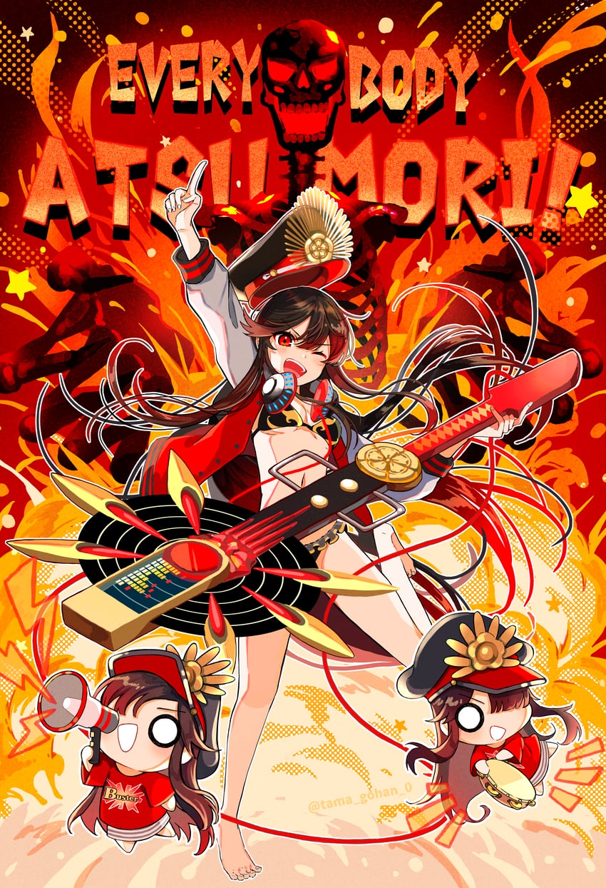 oda nobunaga and mini nobu (fate and 1 more) drawn by yui_(tamagohan)
