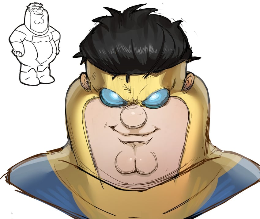 peter griffin and invincible (family guy and 1 more) drawn by kowai_(iamkowai)