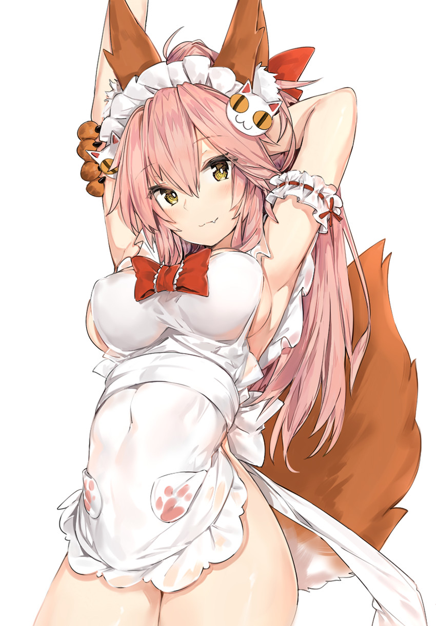 tamamo and tamamo cat (fate and 2 more) drawn by silver_(chenwen)