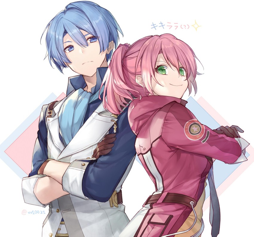 juna crawford and kurt vander (eiyuu densetsu and 2 more) drawn by achan_(blue_semi)