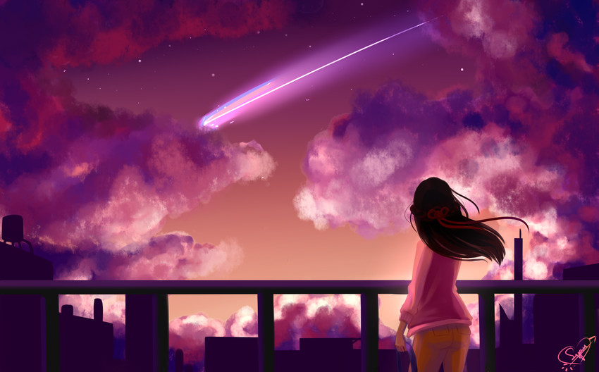 miyamizu mitsuha (kimi no na wa.) drawn by repicost