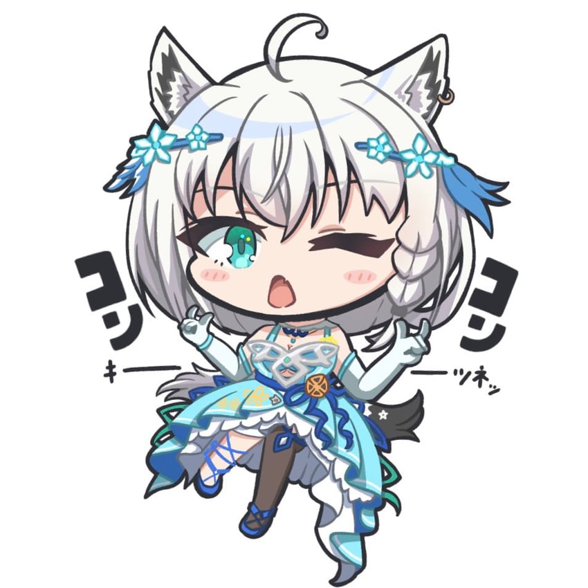 shirakami fubuki (hololive and 1 more) drawn by a_attoo
