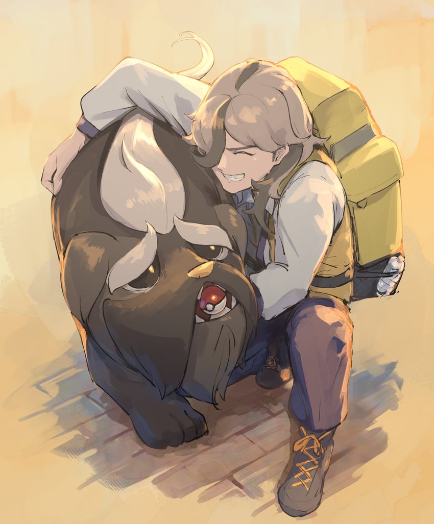arven and mabosstiff (pokemon and 1 more) drawn by seigetsu_kotaku
