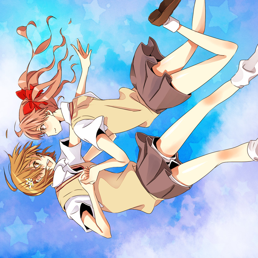 misaka mikoto and shirai kuroko (toaru majutsu no index and 1 more) drawn by kurata_(mosupyon)