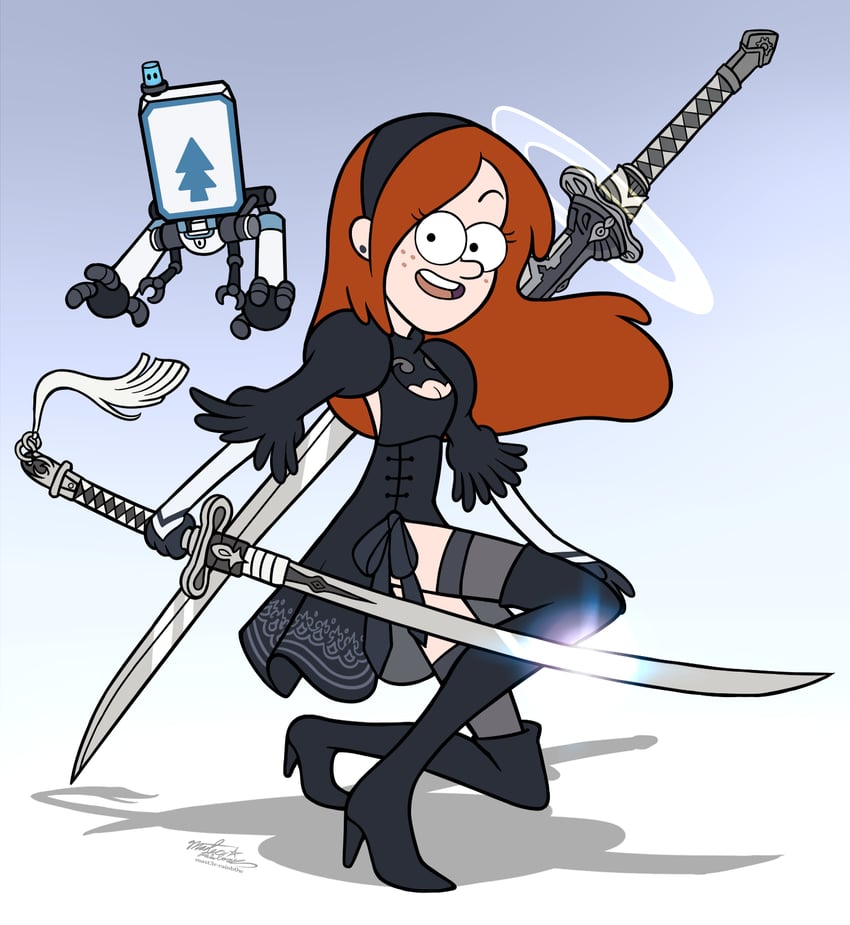2b and wendy corduroy (nier and 2 more) drawn by mast3r-rainb0w
