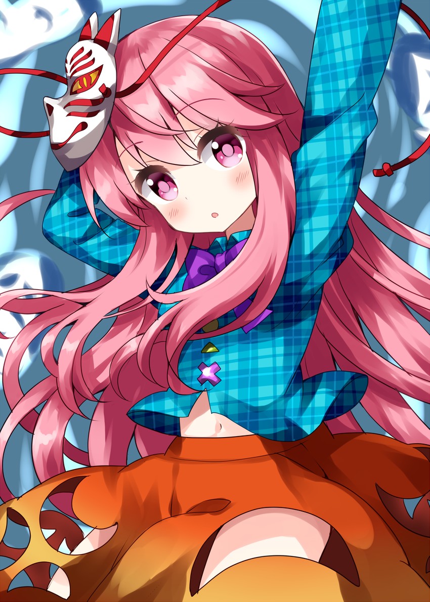 hata no kokoro (touhou) drawn by ruu_(tksymkw)