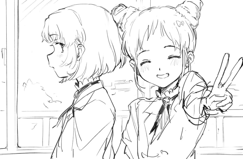arisugawa otome and kitaoji sakura (aikatsu!) drawn by suiso_(owp)
