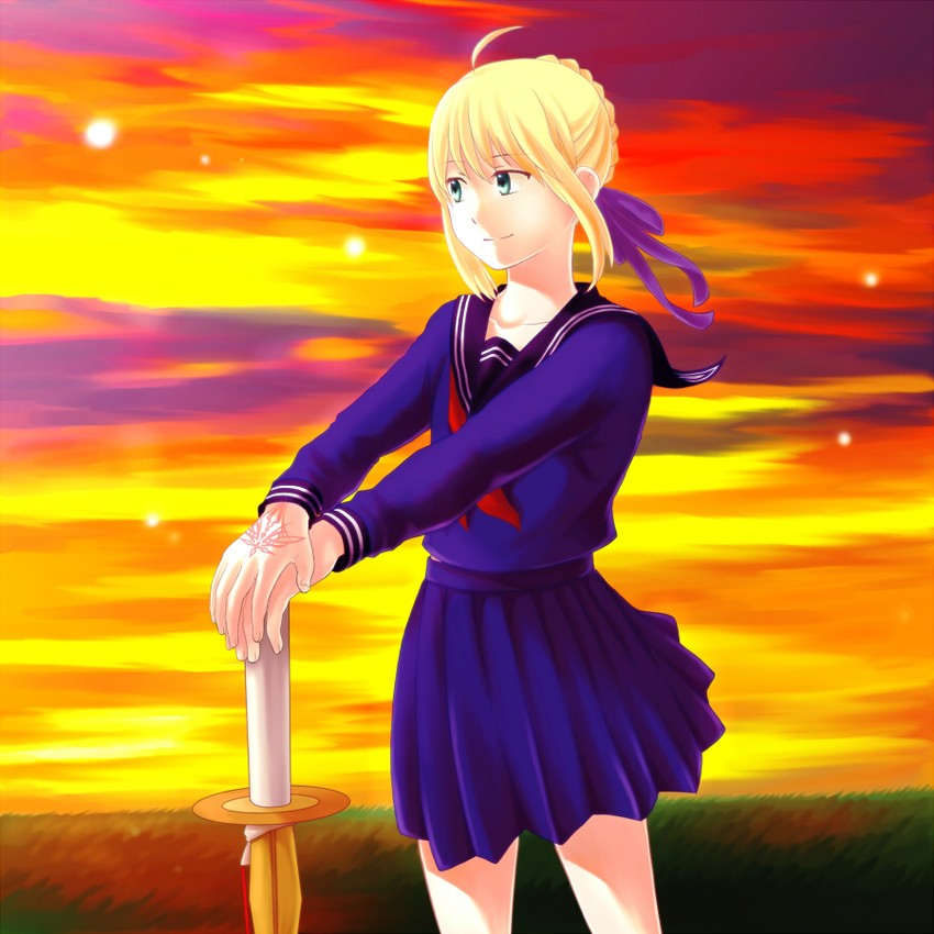 artoria pendragon and master artoria (fate and 1 more) drawn by katanamaru_(blazeknight)