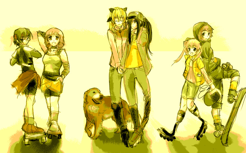 ikezawa hanako, satou lilly, tezuka rin, ibarazaki emi, hakamichi shizune, and 2 more (katawa shoujo) drawn by raide