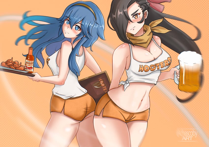 lucina, kagero, and hootie the owl (fire emblem and 3 more) drawn by chascoby