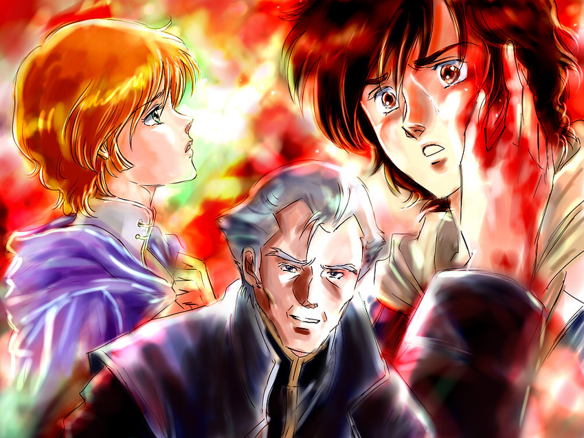 mineva lao zabi, banagher links, audrey burne, and cardeas vist (gundam and 1 more) drawn by yukki_(rffcq251)