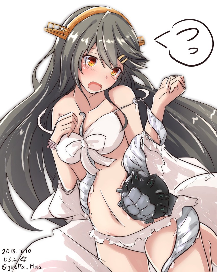 enemy naval mine and haruna (kantai collection) drawn by giraffe_(ilconte)