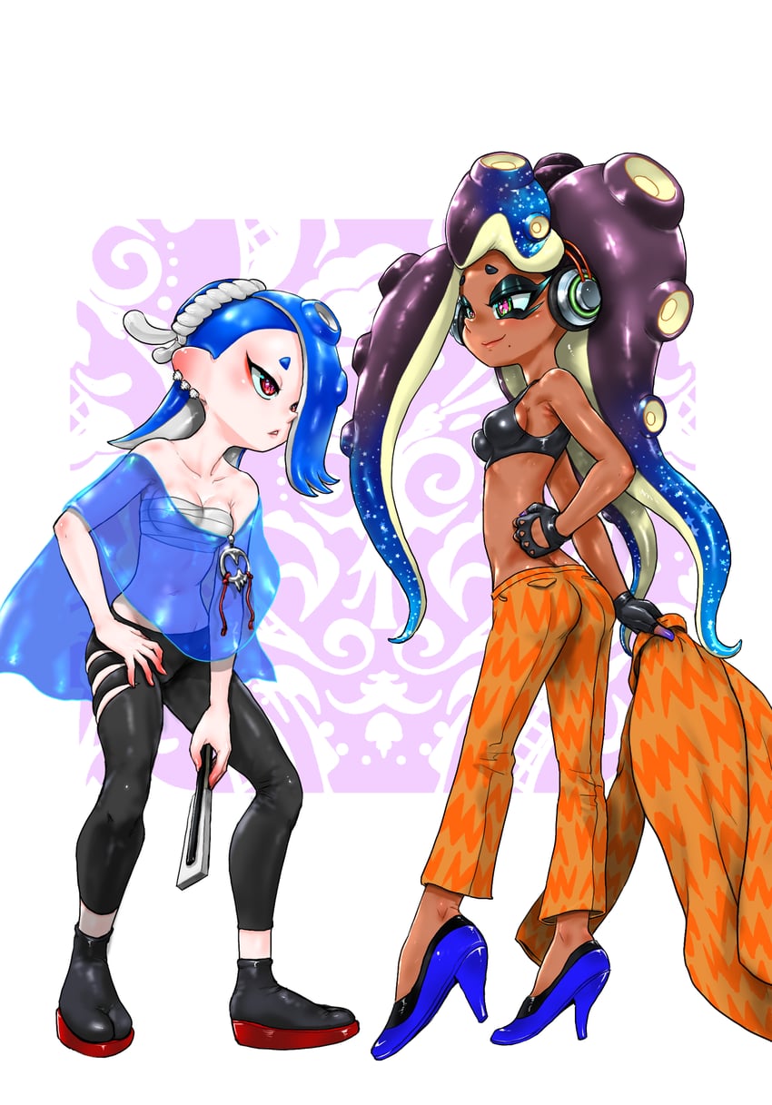 shiver and marina (splatoon and 1 more) drawn by koharu2.5