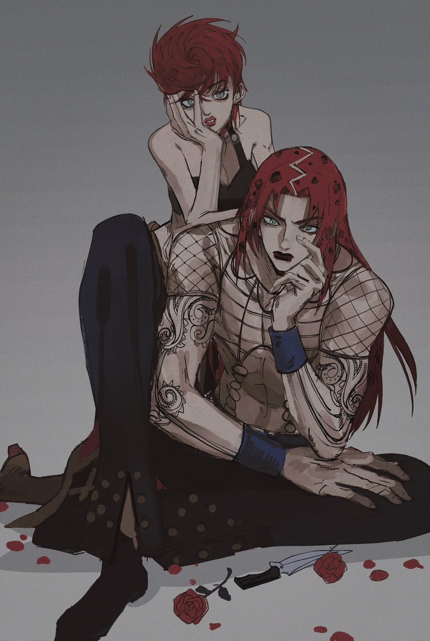 trish una and diavolo (jojo no kimyou na bouken and 1 more) drawn by ringpullwww