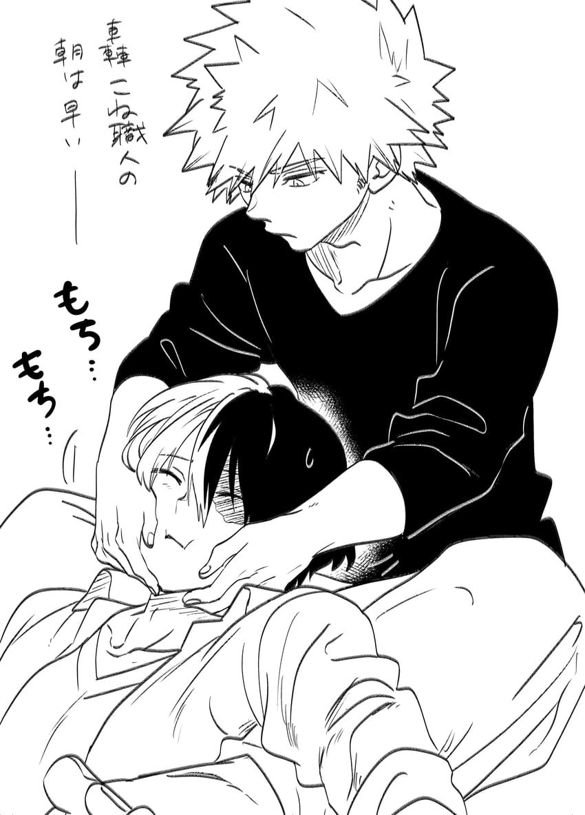 bakugou katsuki and todoroki shoto (boku no hero academia) drawn by ikuhashi_muiko