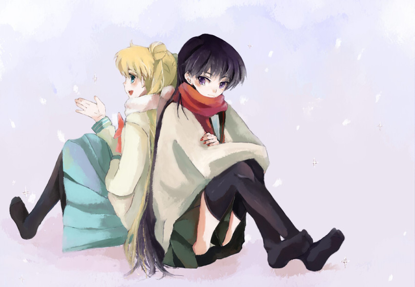 tsukino usagi and hino rei (bishoujo senshi sailor moon) drawn by nako_(nonrain)
