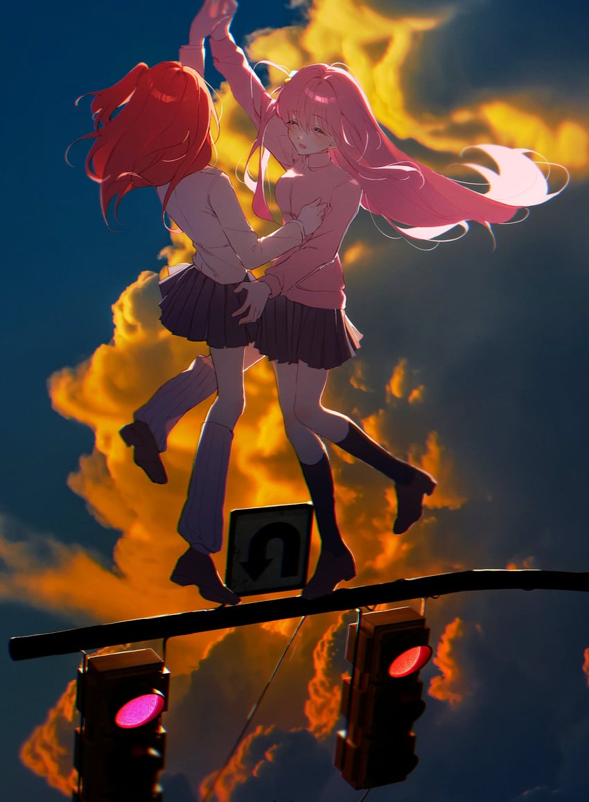 gotoh hitori and kita ikuyo (bocchi the rock!) drawn by pong_(pong_o0)
