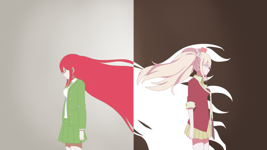 enoshima junko and otonashi ryouko (danganronpa and 2 more) drawn by rondu