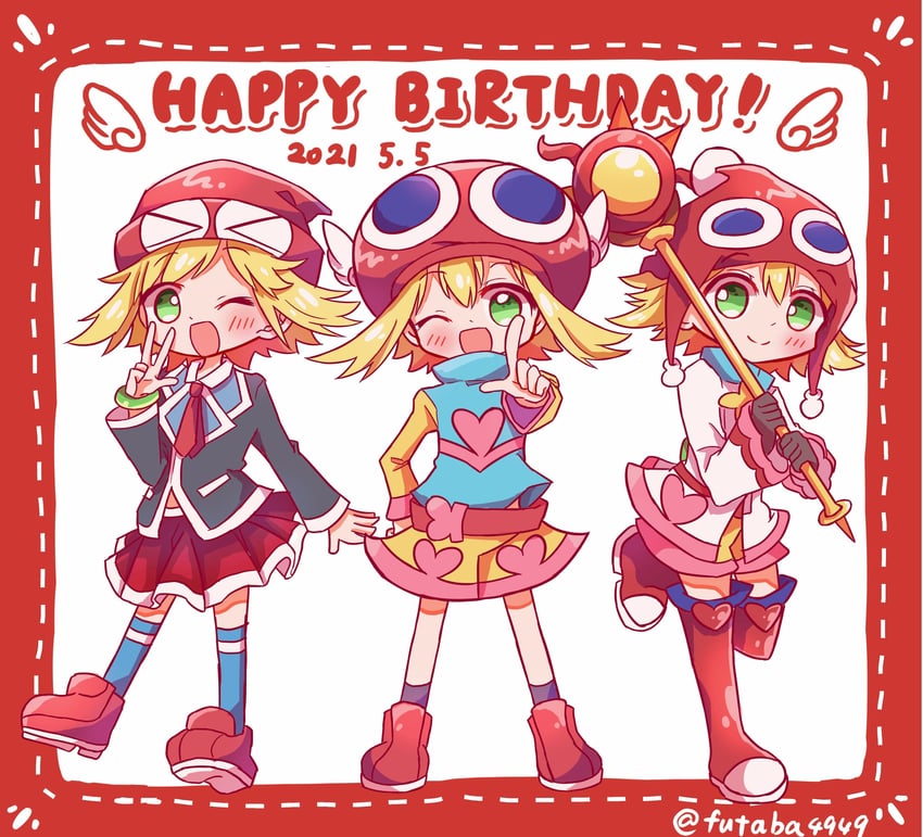 amitie and red amitie (puyopuyo and 2 more) drawn by futaba969649