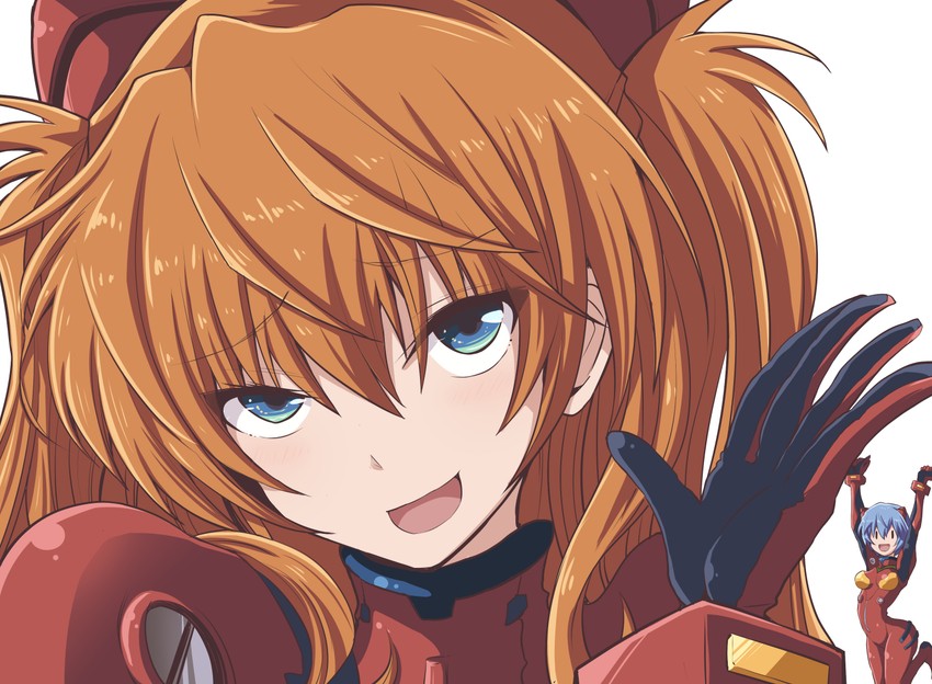 souryuu asuka langley and ayanami rei (neon genesis evangelion) drawn by fujitaka_nasu