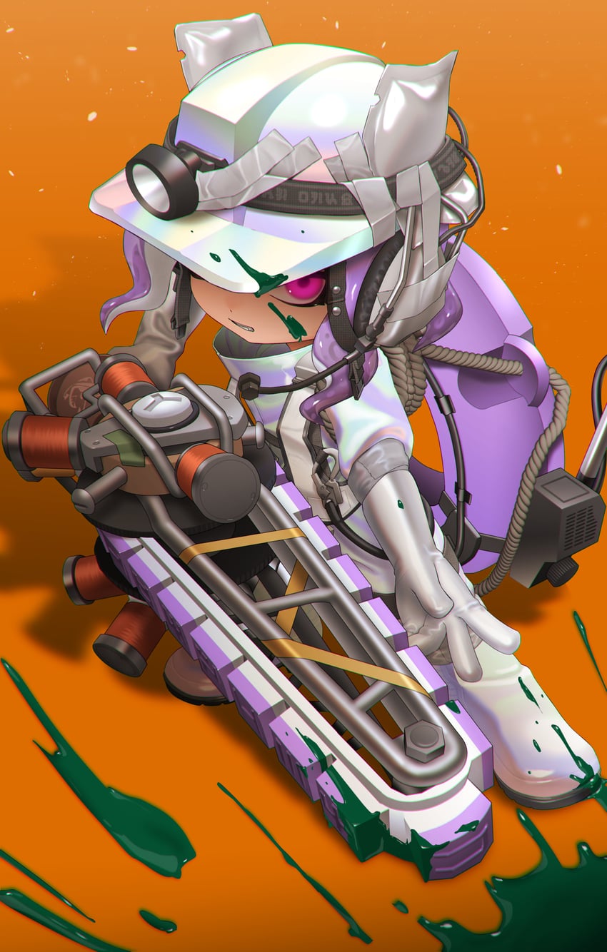 octoling player character and octoling girl (splatoon and 1 more) drawn by puchiman