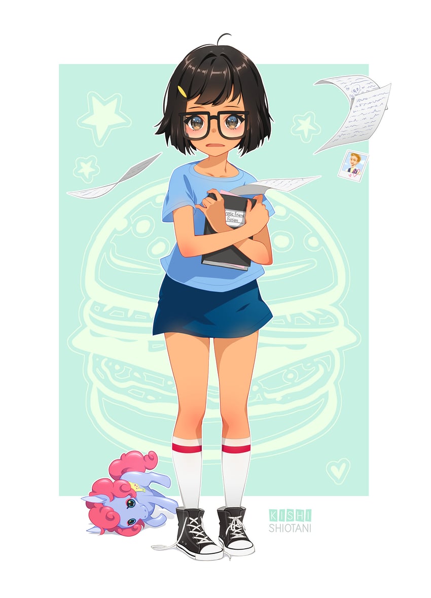 tina belcher and jimmy pesto jr. (bob's burgers) drawn by kishishiotani