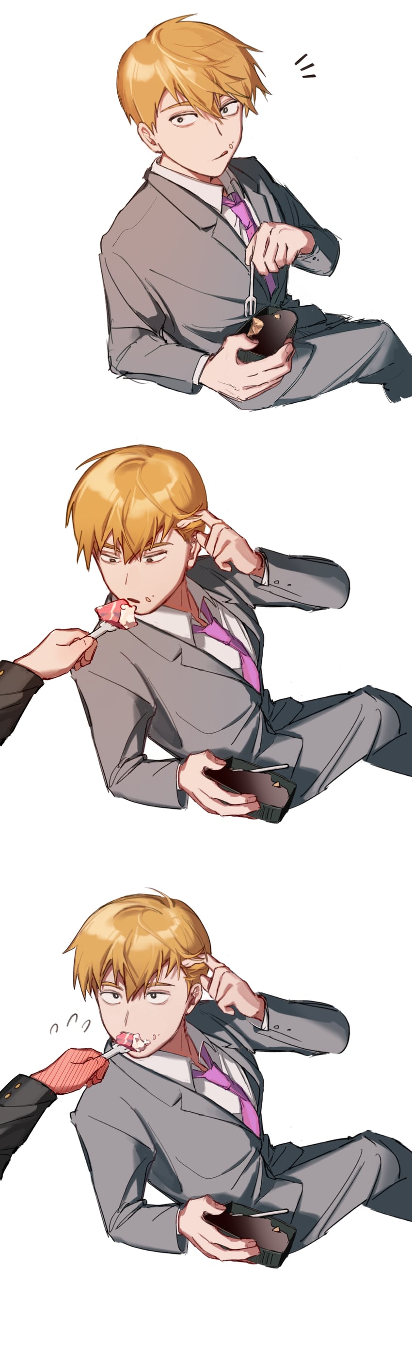 kageyama shigeo and reigen arataka (mob psycho 100) drawn by baobing