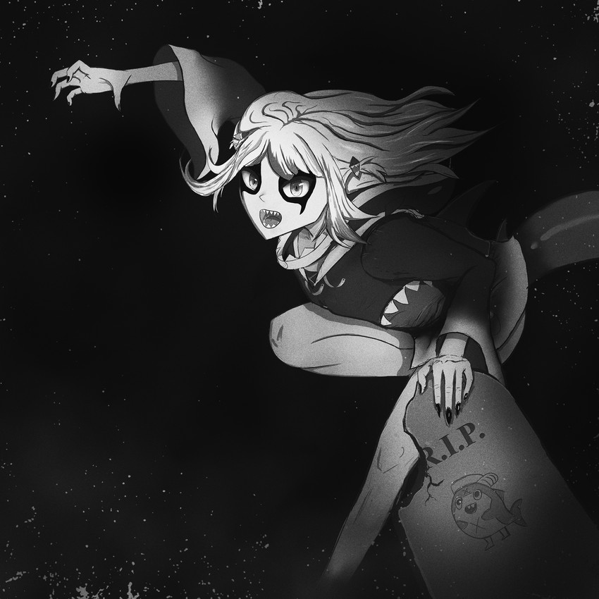 gawr gura and bloop (hololive and 2 more) drawn by carnifex110