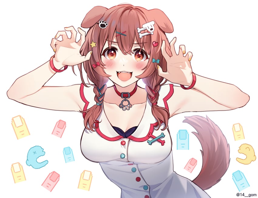 inugami korone, listener, and hoso-inu (hololive) drawn by 14_(vision5032)
