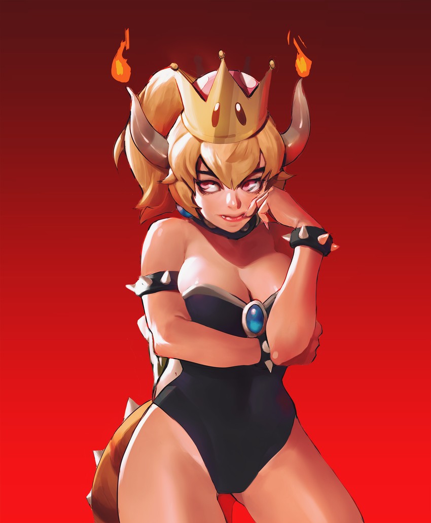 bowsette (mario and 1 more) drawn by sanefox