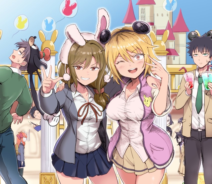 kuroki tomoko, tamura yuri, sakura chiyo, yoshida masaki, nozaki umetarou, and 5 more (watashi ga motenai no wa dou kangaetemo omaera ga warui! and 3 more) drawn by tomato_cyuki