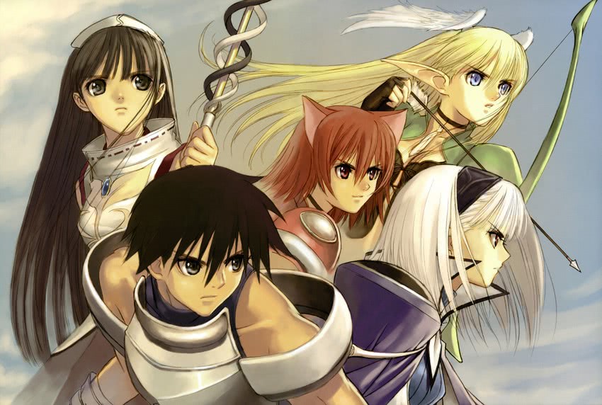 blanc neige, aira blanc neige galdinius, mao, elwing ra-nah sylphith, ryuuna, and 1 more (shining and 1 more) drawn by tony_taka