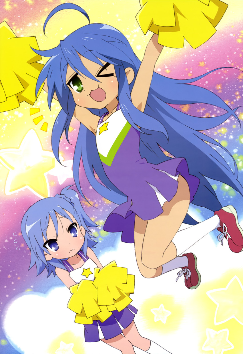 izumi konata and miyakawa hikage (lucky star and 2 more) drawn by imo_(suruga)