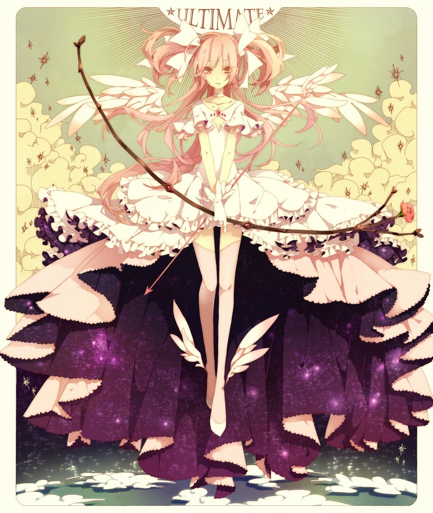 kaname madoka and ultimate madoka (mahou shoujo madoka magica) drawn by yugake_(mrnmrm)