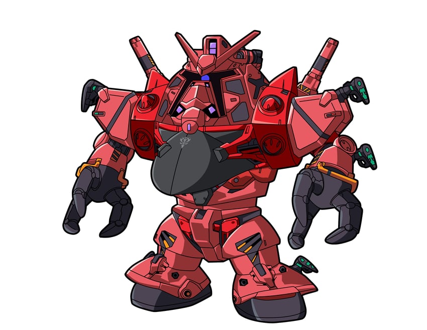 red gundam and zock (gundam and 1 more) drawn by reprilo_channel